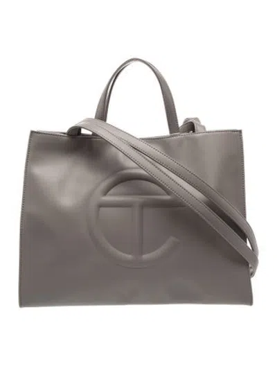 Pre-owned Telfar Vegan Leather Shopping Bag Medium W/ Tags In Grey