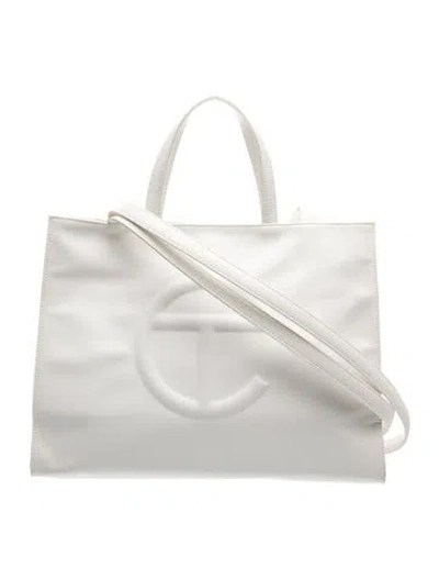 Pre-owned Telfar Vegan Leather Shopping Bag Medium In White