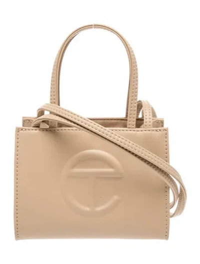 Pre-owned Telfar Vegan Leather Shopping Bag In Neutral