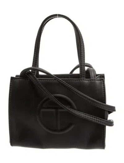 Pre-owned Telfar Vegan Leather Shopping Bag Small In Black