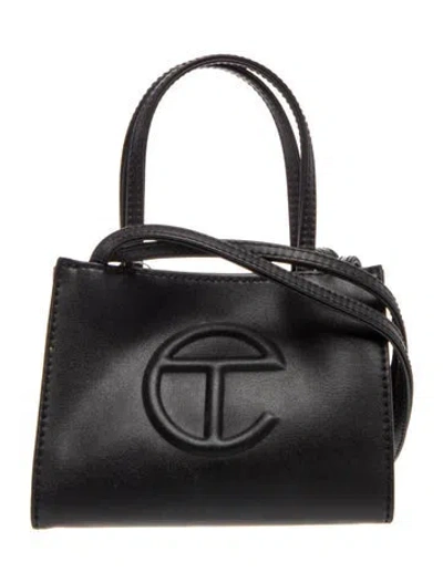 Pre-owned Telfar Vegan Leather Shopping Bag Small In Black