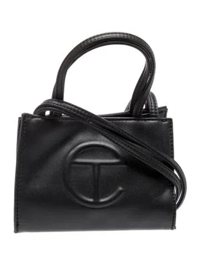 Pre-owned Telfar Vegan Leather Shopping Bag Small In Black