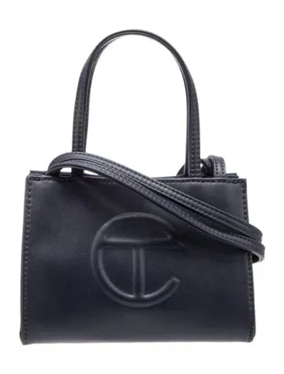 Pre-owned Telfar Vegan Leather Shopping Bag Small In Blue