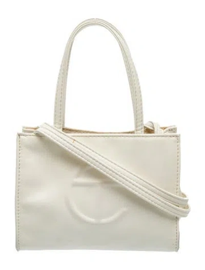 Pre-owned Telfar Vegan Leather Shopping Bag Small In Neutrals