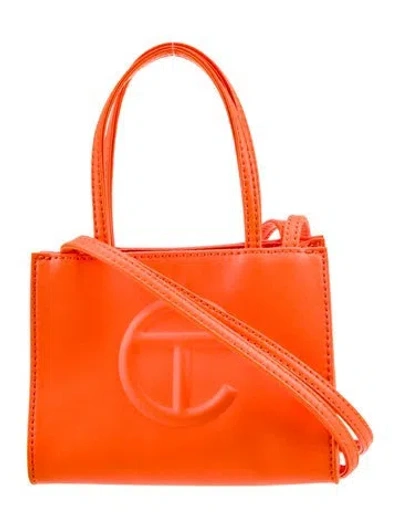 Pre-owned Telfar Vegan Leather Shopping Bag Small In Orange