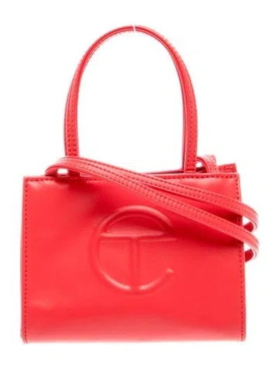 Pre-owned Telfar Vegan Leather Shopping Bag Small In Red