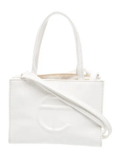 Pre-owned Telfar Vegan Leather Shopping Bag Small In White