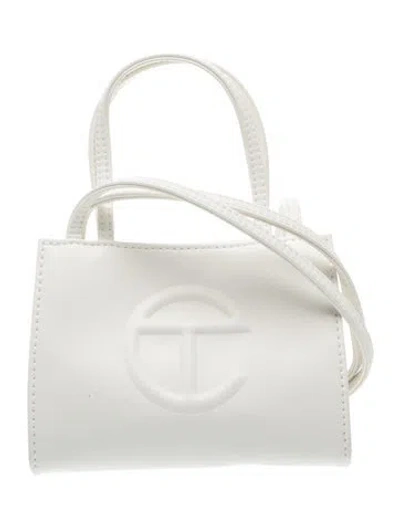 Pre-owned Telfar Vegan Leather Shopping Bag Small In White