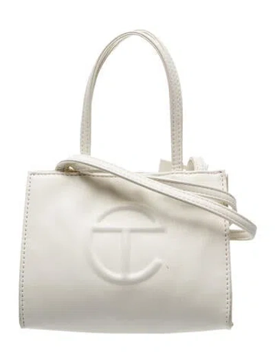Pre-owned Telfar Vegan Leather Shopping Bag Small In White
