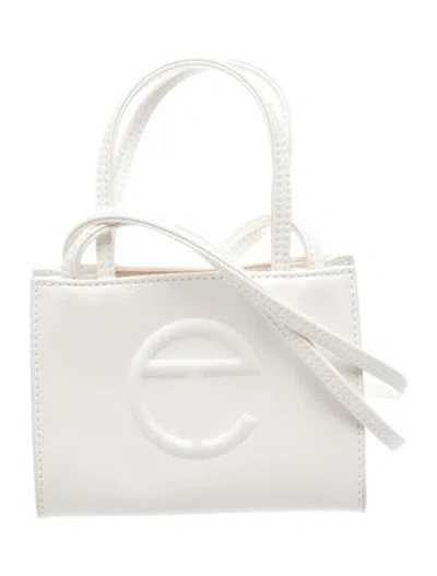 Pre-owned Telfar Vegan Leather Shopping Bag Small In White