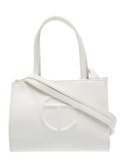 Pre-owned Telfar Vegan Leather Shopping Bag Small In White