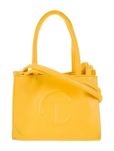 Pre-owned Telfar Vegan Leather Shopping Bag Small In Yellow