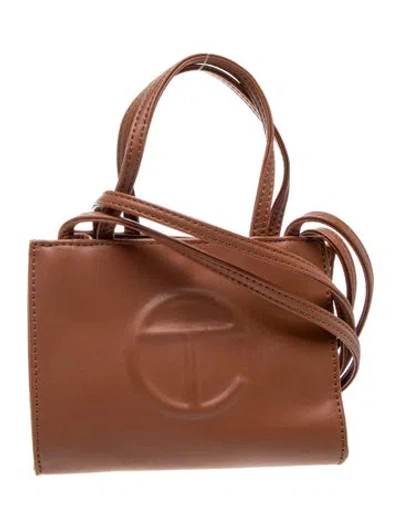 Pre-owned Telfar Vegan Leather Shopping In Brown