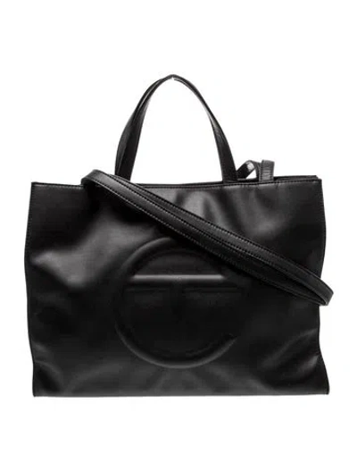 Pre-owned Telfar Vegan Leather Shopping Medium In Black