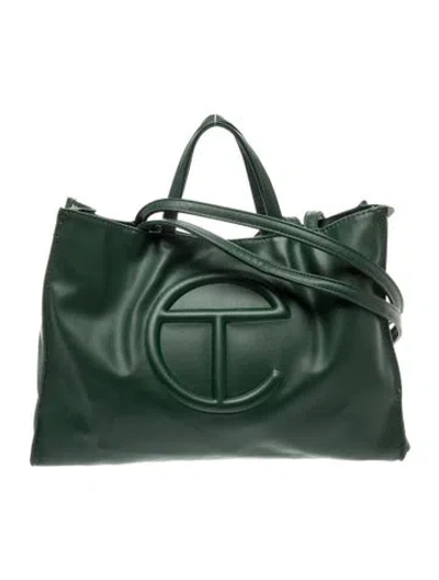 Pre-owned Telfar Vegan Leather Shopping Medium In Green