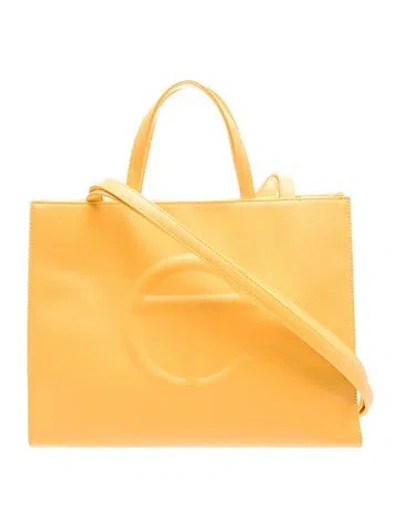 Pre-owned Telfar Vegan Leather Shopping Medium In Yellow