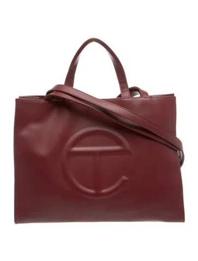 Pre-owned Telfar Vegan Leather Shopping Oxblood Medium In Burgundy