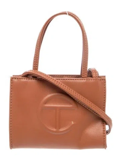 Pre-owned Telfar Vegan Leather Shopping Small In Brown