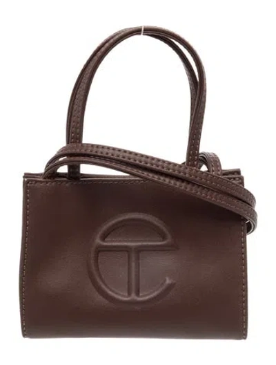 Pre-owned Telfar Vegan Leather Shopping Small In Brown