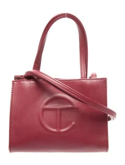 Pre-owned Telfar Vegan Leather Shopping Small In Burgundy