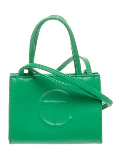 Pre-owned Telfar Vegan Leather Shopping Small In Green