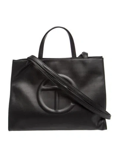 Pre-owned Telfar Vegan Leather Shopping Tote In Black