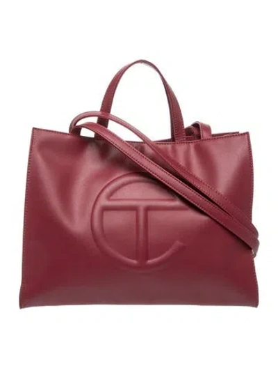 Pre-owned Telfar Vegan Leather Shopping Tote In Burgundy