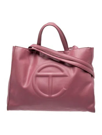 Pre-owned Telfar Vegan Leather Shopping Tote In Burgundy