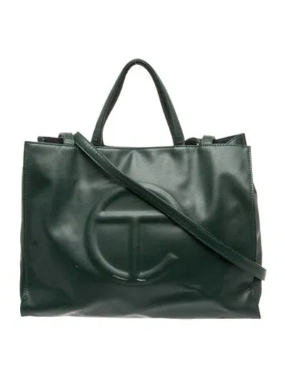 Pre-owned Telfar Vegan Leather Shopping Tote Large In Green