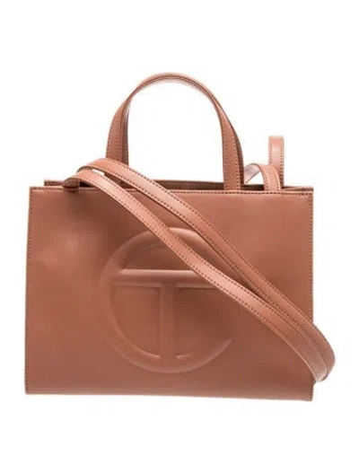 Pre-owned Telfar Vegan Leather Shopping Tote Medium In Brown