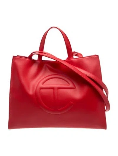 Pre-owned Telfar Vegan Leather Shopping Tote Medium In Burgundy