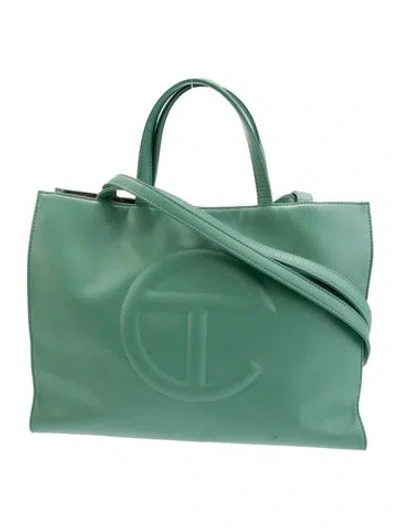 Pre-owned Telfar Vegan Leather Shopping Tote Medium In Green