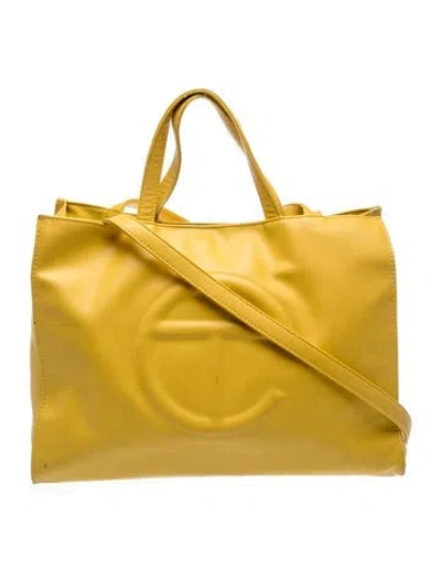 Pre-owned Telfar Vegan Leather Shopping Tote Medium In Neutral