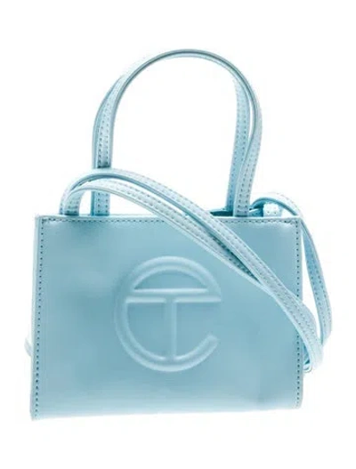 Pre-owned Telfar Vegan Leather Shopping Tote Mini In Blue