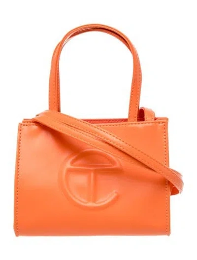 Pre-owned Telfar Vegan Leather Shopping Tote Mini In Orange