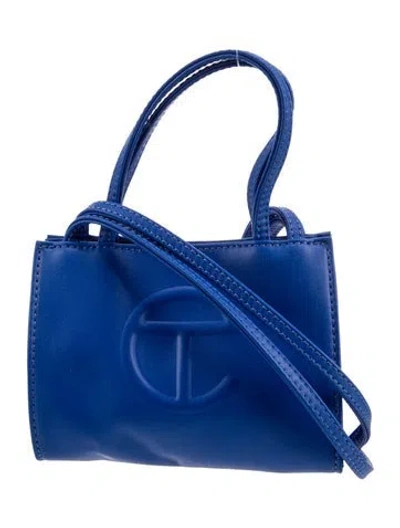 Pre-owned Telfar Vegan Leather Shopping Tote Small In Blue