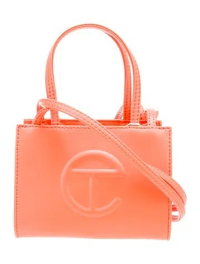 Pre-owned Telfar Vegan Leather Shopping Tote Small In Orange