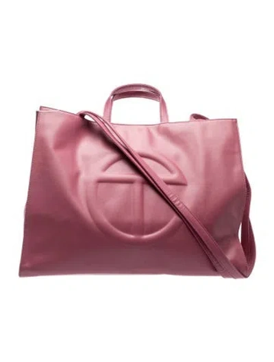 Pre-owned Telfar Vegan Leather Shopping Tote W/ Tags In Pink