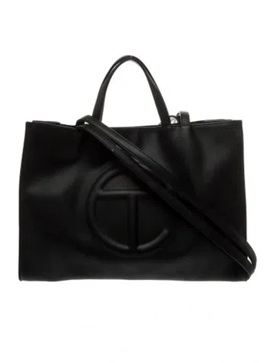 Pre-owned Telfar Vegan Leather Shoulder Bag In Black
