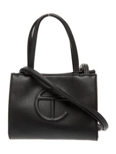 Pre-owned Telfar Vegan Leather Shoulder Bag In Black
