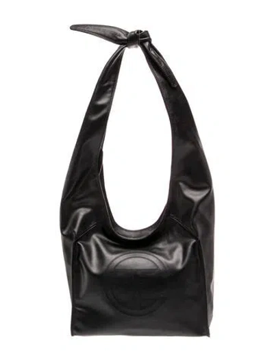 Pre-owned Telfar Vegan Leather Shoulder Bag In Black