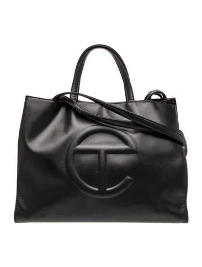 Pre-owned Telfar Vegan Leather Shoulder Bag In Black