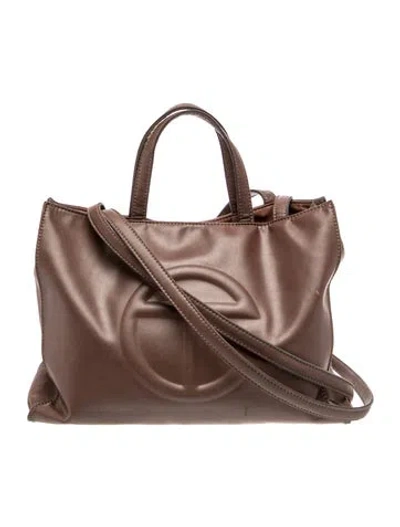 Pre-owned Telfar Vegan Leather Shoulder Bag In Brown