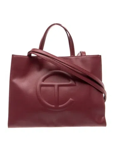 Pre-owned Telfar Vegan Leather Shoulder Bag In Burgundy