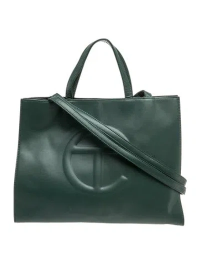 Pre-owned Telfar Vegan Leather Shoulder Bag In Gray