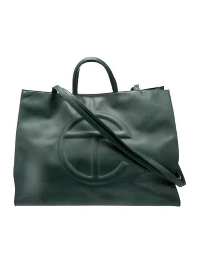 Pre-owned Telfar Vegan Leather Shoulder Bag In Green