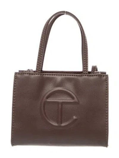 Pre-owned Telfar Vegan Leather Shoulder Bag In Grey