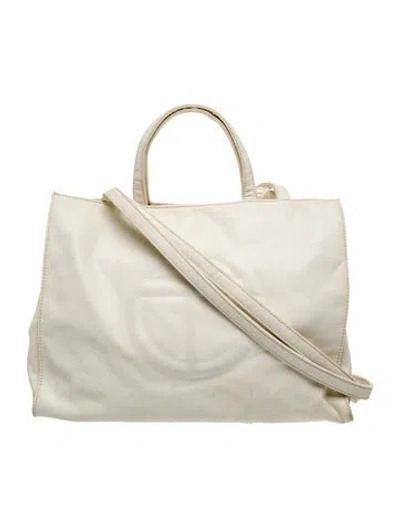 Pre-owned Telfar Vegan Leather Shoulder Bag Medium In Neutral