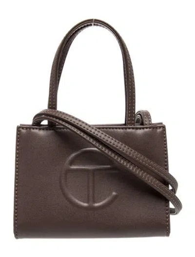 Pre-owned Telfar Vegan Leather Shoulder Bag Mini In Brown