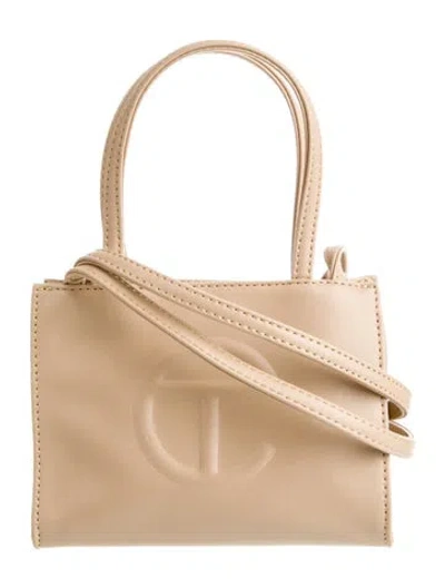 Pre-owned Telfar Vegan Leather Shoulder Bag In Neutral